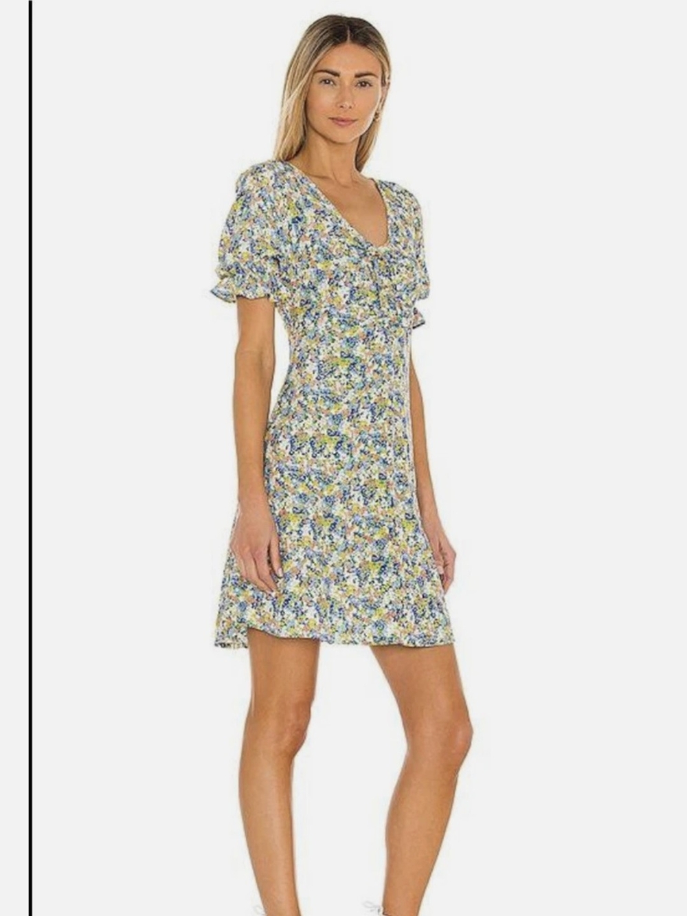 FAITHFULL THE BRAND Palma Mini Dress Vionette Floral Print Summer Size S